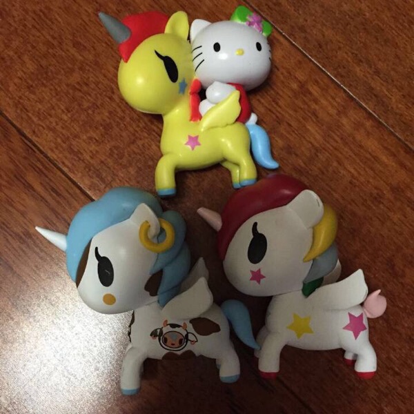 kitty独角兽摆件tokidoki蓝色小马摆件
