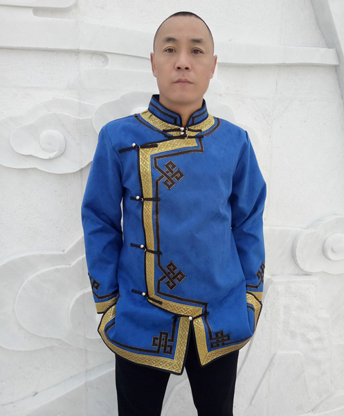 男士蒙古袍时尚外套秋新款蒙古演出服装男马头琴表演蒙古服生活装