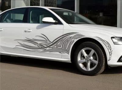 奥迪a4q3现代名图改装车贴k5彩条全车贴纸汽车拉花装饰图腾车贴纸