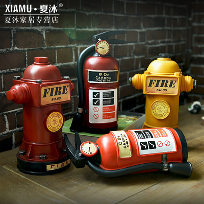 欧式复古创意造型灭火器消防栓酒吧咖啡厅装饰摆件客厅电视柜摆设