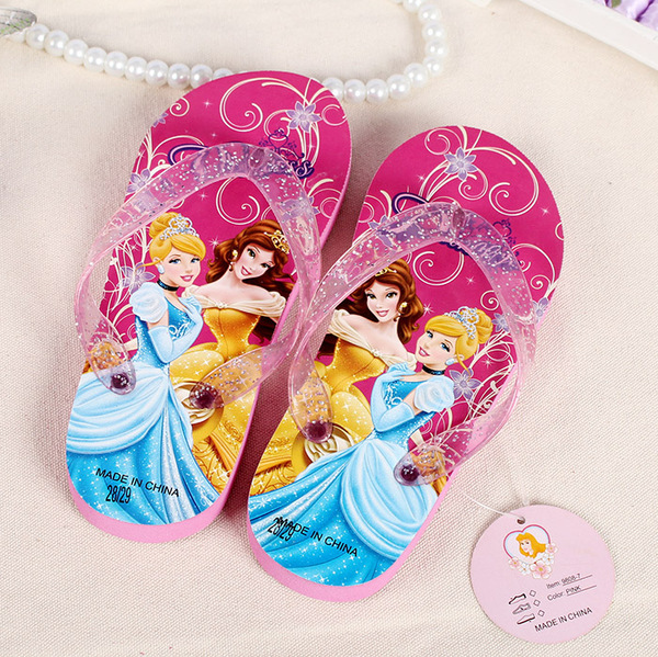 女童拖鞋夏季贝儿公主鞋可爱儿童凉拖鞋卡通沙滩鞋人字拖小童鞋子