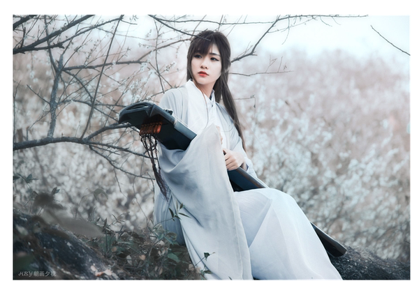 古风汉服新款青灰色古装摄影校园风女装日常汉元素汉服大袖宽袖