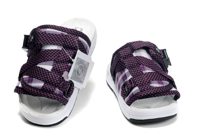 精工版 陈冠希拖鞋藤原浩拖鞋 时尚拖鞋潮拖鞋 日本潮牌紫白格