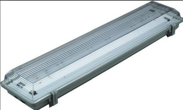 双管t5日光灯盘led三防灯双管防水灯防潮灯方形罩荧光灯户外灯