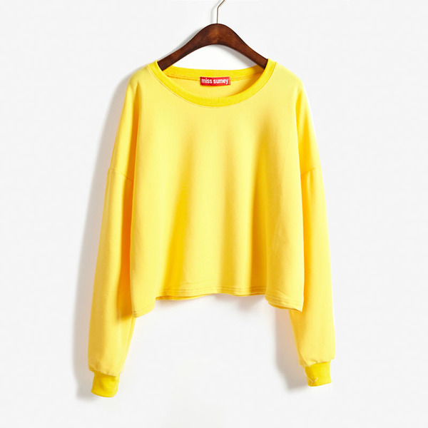 2016秋季新款韩版短款长袖打底衫上衣清新宽松纯棉纯色学生t恤女