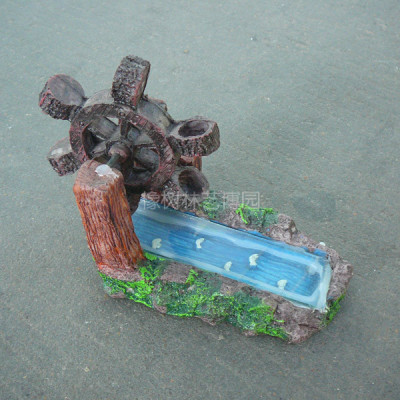 货如轮转水车21s*增氧雪山风水轮\/鱼缸造景\/仿