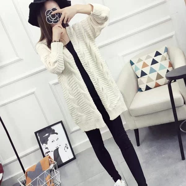 针织衫女开衫短款薄修身学生花色韩版春秋外套2016秋季新款女装潮