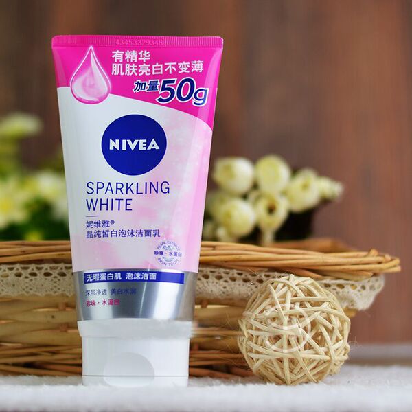 2件包邮妮维雅晶纯皙白泡沫洁面乳150g加量装