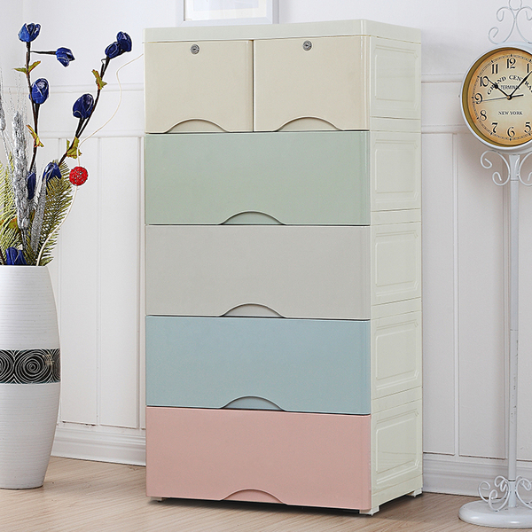 多层大号加厚储物柜抽屉式收纳柜塑料儿童宝宝衣柜整理柜五斗柜