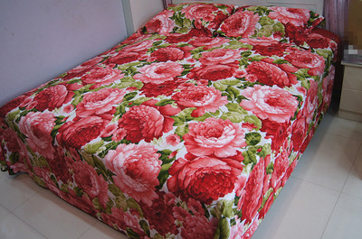 华福纯棉高支棉系列布料--富贵牡丹 定做床单 被套 四件套