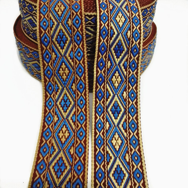 宽4cm质优加厚几何图案花边织带包邮diy辅料少数民族服装设计装饰