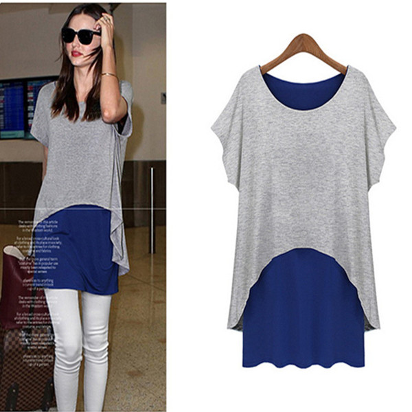 欧洲站新款两件套女装休闲短袖宽松连衣裙纯棉夏装裙子显瘦短裙