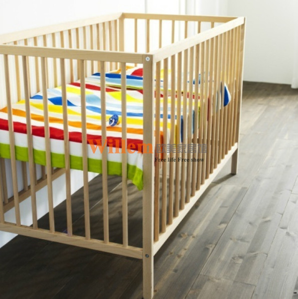 正品 宜家代购 辛格莱 婴儿床 实木宝宝床 环保睡床 120*60cm