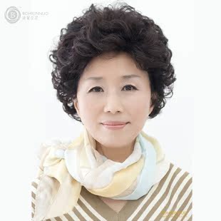 韩国款中老年假发中年人假发套高贵气质短卷发短发妈妈假头发新款