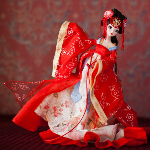 可儿娃娃唐朝新娘婚纱古装衣服关节体儿童芭比洋娃娃女孩婚庆玩具