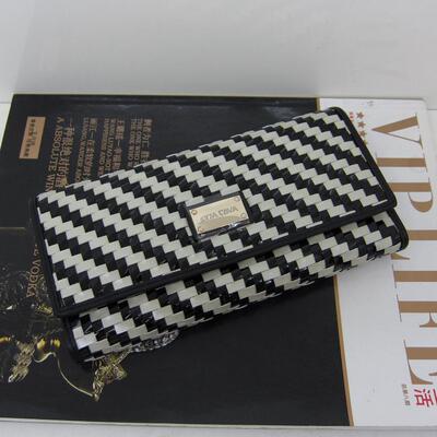 正品】意大利老船长女式银包牛皮编皮钱夹j7-2835-27/j7-2835-19