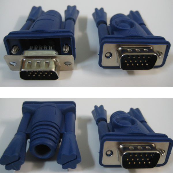 冲三皇冠 vga 焊接头 配套(接头 外壳) 默认公头 15pin rgb焊接头