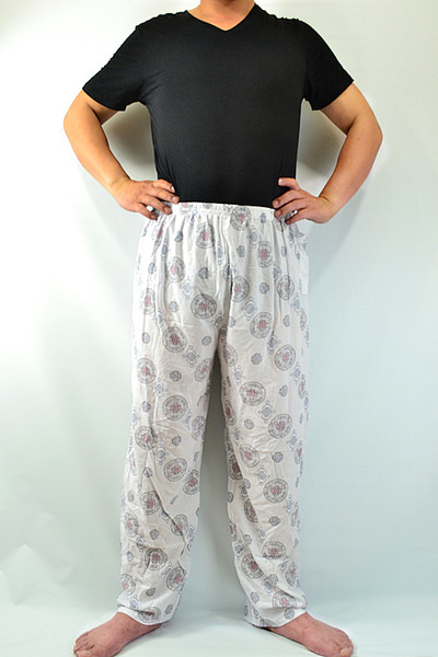 夏季男士绵绸睡裤 绵绸空调裤 棉绸家居裤 人造丝绵绸睡裤防蚊裤