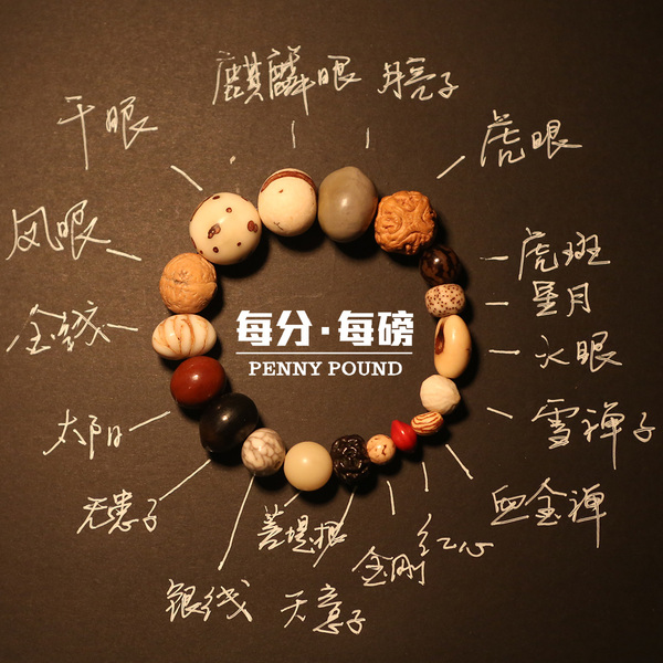 原创 精品十八子菩提佛珠 麒麟眼 菩提根 凤眼 星月菩提 手链手串
