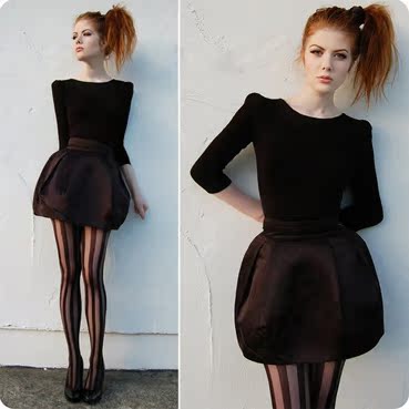 highfashion宽条纹复古中岛美嘉竖条连裤袜超美打底 清仓特价处理