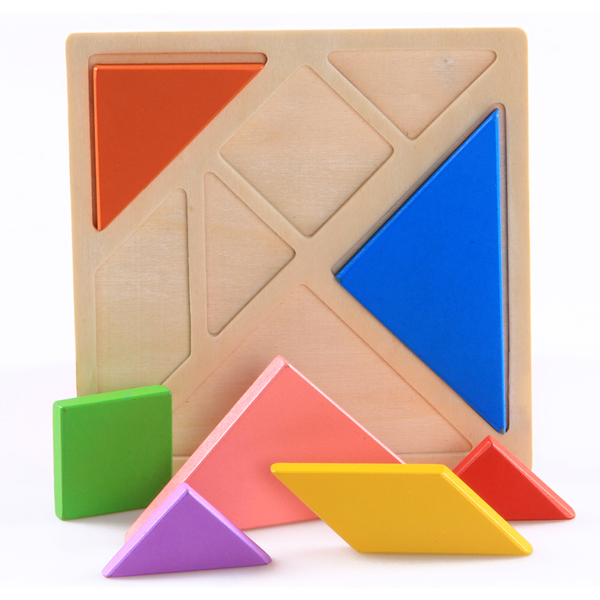 木制儿童彩色七巧板拼图木质拼板宝宝早教益儿童智力3-4-5岁玩具