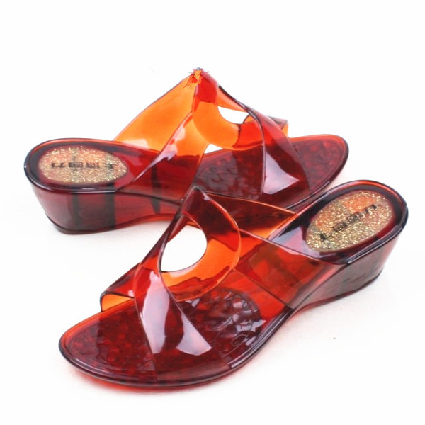 包邮 正品上海回力坡跟塑料女凉鞋春水晶女士凉鞋防滑女拖鞋6705