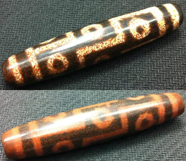 梦逢林西藏密宗真品老矿玉髓极油润九眼天珠带朱砂老天珠辟邪包邮