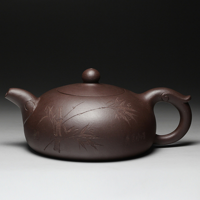 名壶秋月宜兴紫砂壶茶壶 名家全手工原矿紫泥半月壶老艺人李秋芳