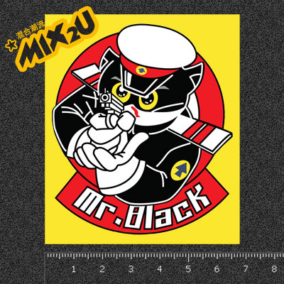 黑猫警长卡通贴纸 电脑笔记本贴纸 旅行箱行李箱贴纸 防水贴画