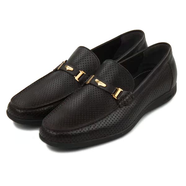 bomy/宝威正品男鞋 橡胶底舒适牛皮冲孔商务凉鞋c638114-1c