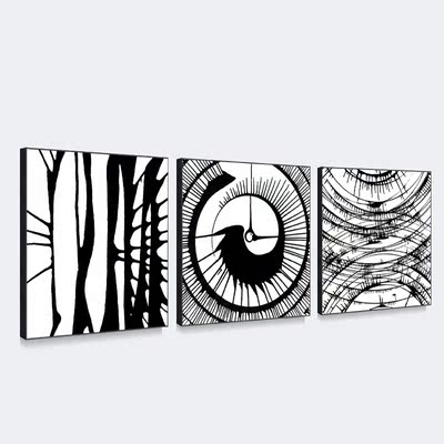 t抽象装饰画沙发电视背景墙客厅餐厅壁画挂画黑白简约有框画现代