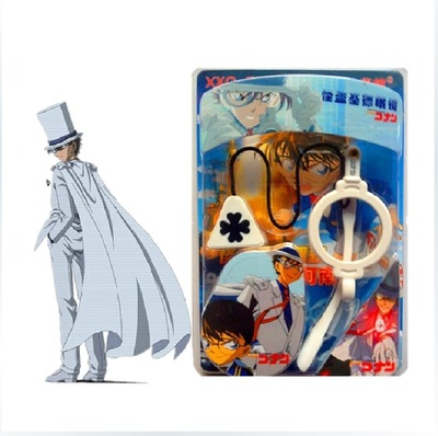 新款名侦探柯南 cosplay怪盗基德眼镜单片激光眼镜 动漫男孩玩具