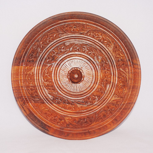 纯手工原木刻花精雕干果盒 来自巴基斯坦手工艺品 9寸 包邮