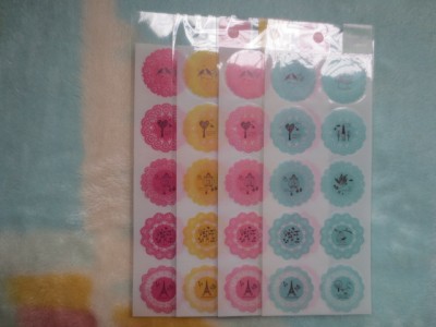 唇膏管透明贴纸 装饰贴纸 日记贴纸 圆形贴纸 D