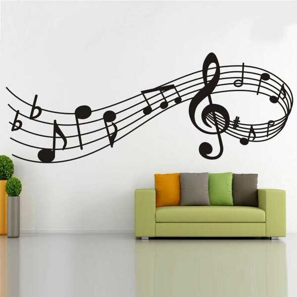 音符贴纸学校音乐教室培训琴行乐器乐谱教室舞蹈五线谱墙贴 特价