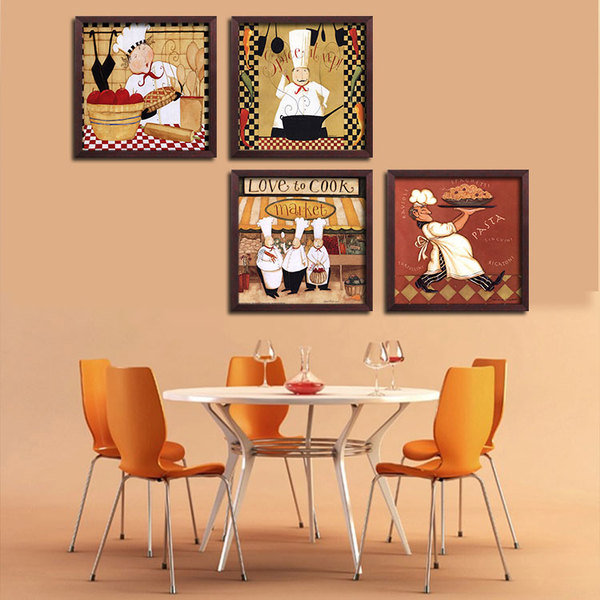 欧式复古餐厅装饰画挂画蛋糕点披萨店有框面包房墙画西餐厅壁画