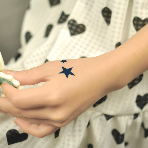 高仿真防水纹身个性贴纸假纹身五角星图案持久暂时性原宿刺青男女