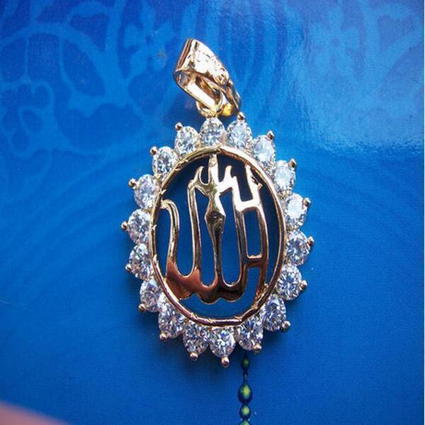 穆斯林工艺镀金项链 吊坠 阿拉 安拉挂坠 伊斯兰教饰品 回族首饰