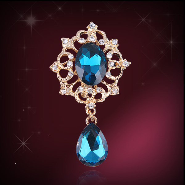 【包邮】韩版时尚高档手工水晶亚克力吊坠胸针女 别针 正品