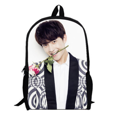 包邮 杨洋 李易峰 tfboys angelababy 明星图案双肩背包 学生书包