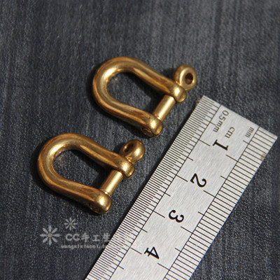 高品质纯黄铜马蹄扣 铜卸扣 插销d环 u型扣 手工箱包皮具配件