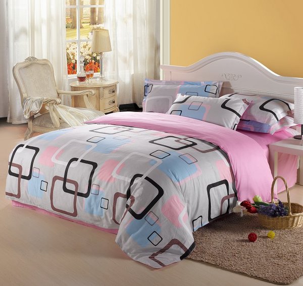 格子床品简约四件套纯棉全棉4件套英伦风2米m3d床单床上用品床单