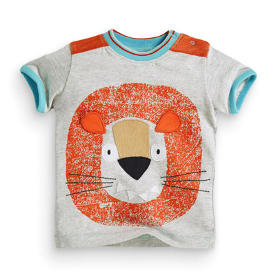 英国mothercare童装代购2015秋男童男宝宝舒适纯棉狮子圆领t恤