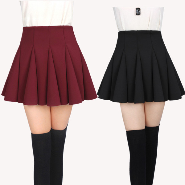 春秋季胖妹妹高腰半身裙大码女装胖mm200斤显瘦a字蓬蓬裙百褶短裙