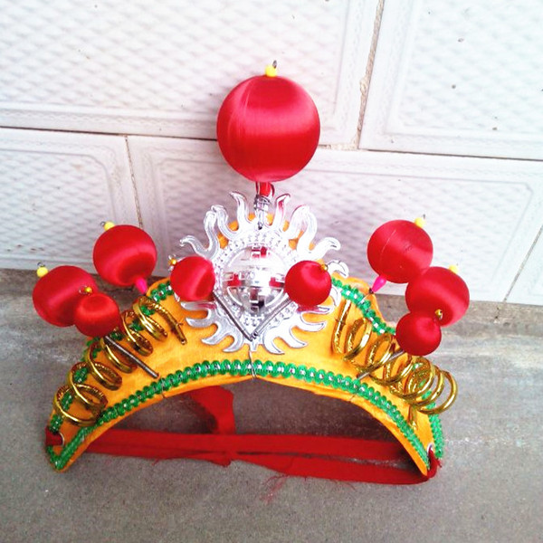 戏曲儿童花木兰头饰打鼓帽子威风锣腰鼓头饰表演演出小兵列子包邮