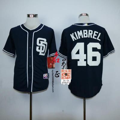 棒球服刺繡比賽衣san diego padres maybin 24#18#46 kimbrel教士