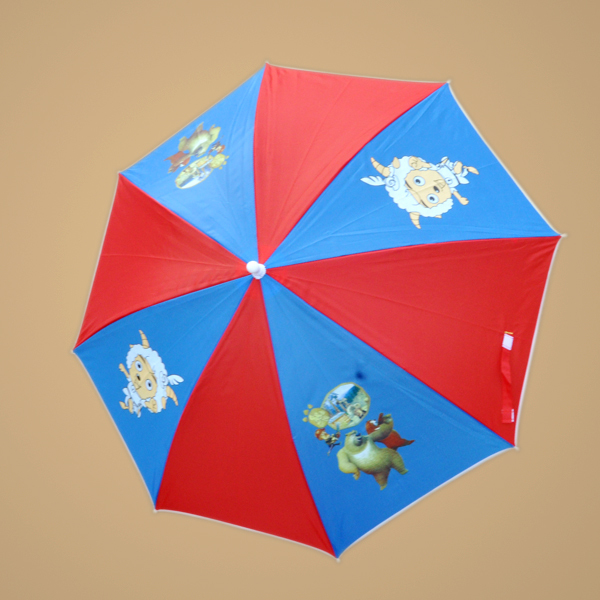 喜羊羊熊出没卡通拼色伞 彩色西瓜直柄带口哨 自动晴雨儿童防晒伞