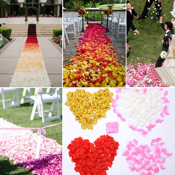 婚房布置仿真玫瑰花瓣 新娘手抛花撒花 新房装饰道具婚礼布置用品