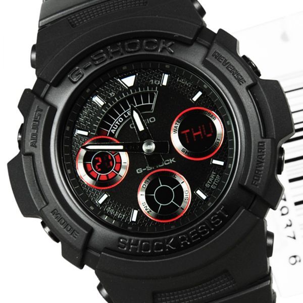 casio手錶 卡西歐 g-shock 街頭潮流紅眼雙顯運動表 aw-591ml-1a