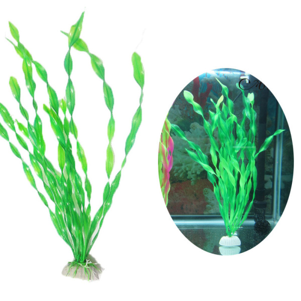 fish tank aquarium simulated big leaf creature green plant o-淘